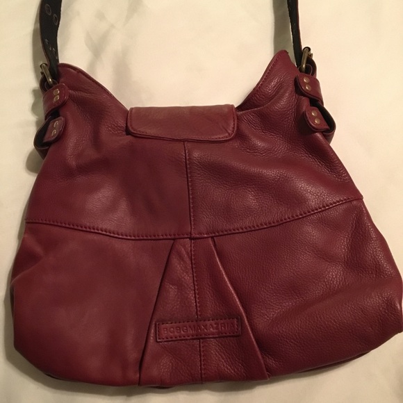 BCBGMAXAZRIA Pebble Dark Red Leather Shoulder Bag - Picture 3 of 7